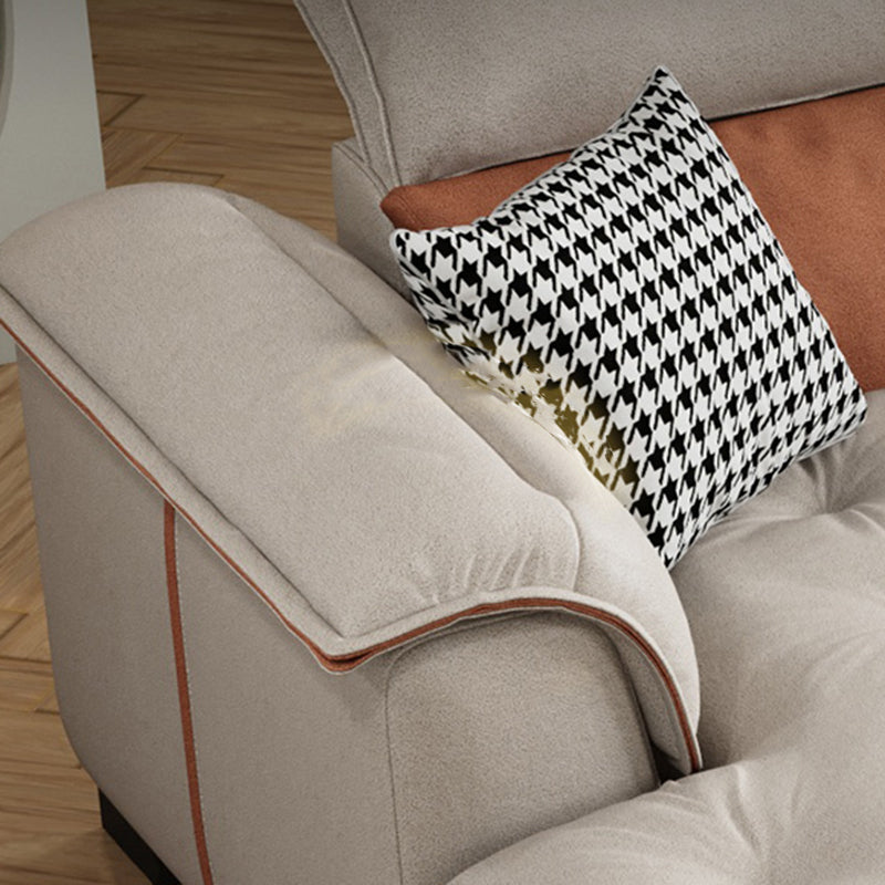 Contemporary Leather and Velvet Tufted Sectional Couch for Living Room