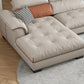 Contemporary Leather and Velvet Tufted Sectional Couch for Living Room