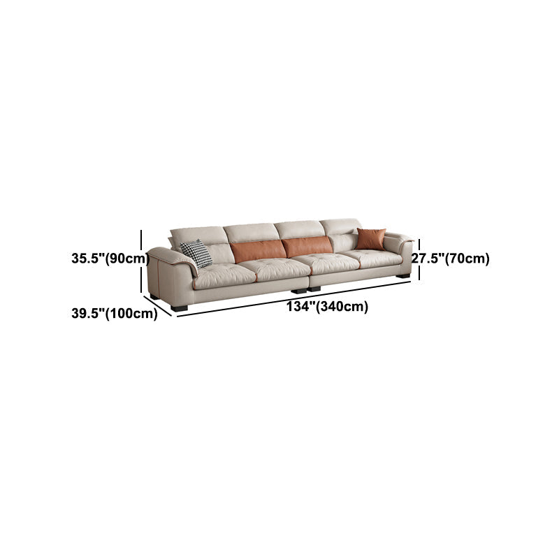 Contemporary Leather and Velvet Tufted Sectional Couch for Living Room