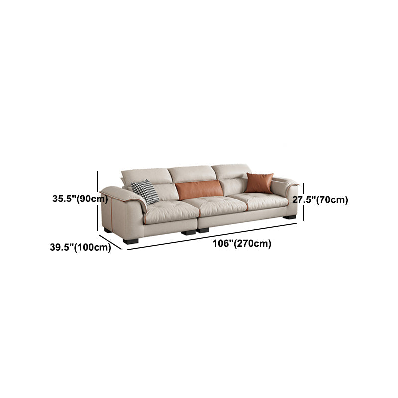 Contemporary Leather and Velvet Tufted Sectional Couch for Living Room