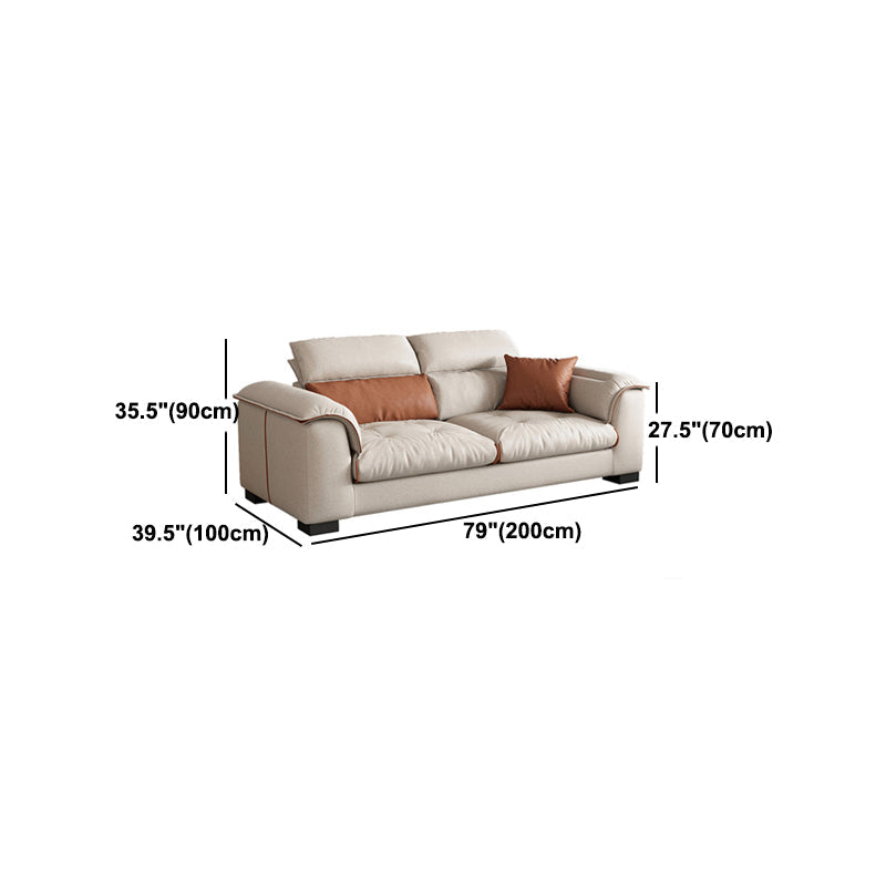 Contemporary Leather and Velvet Tufted Sectional Couch for Living Room