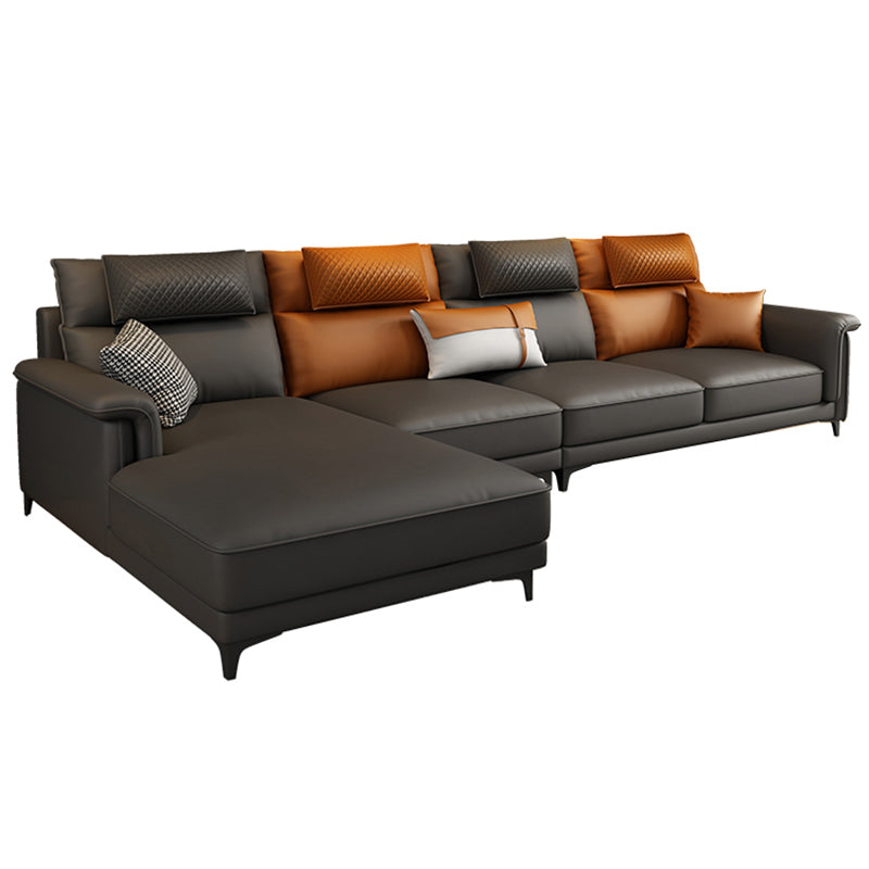 Couchage de canapé de dos de dos contemporain avec oreillers en gris