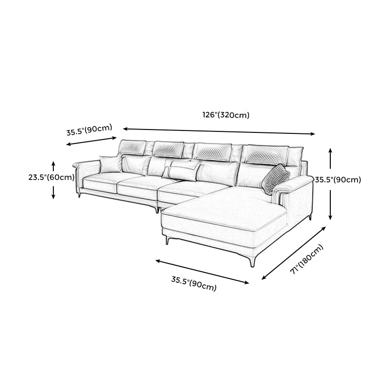 Sofá de la almohada Top Arm Contemporary Back Settee con almohadas en gris