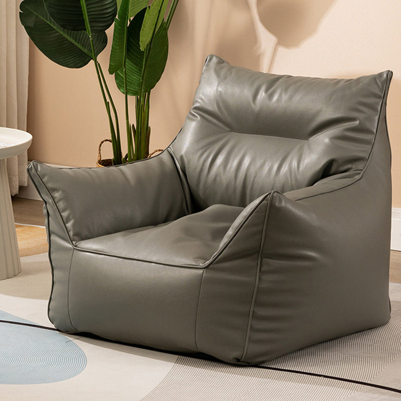 Bonded Leather Lounge Accent Chair with Flared Arms for Living Room Grey Without Ottoman Clearhalo 'Accent Chairs' 'accent_chairs' 'Chairs & Seating' 'furn' 'furn_accent_chairs' 'Furniture' 'Living Room Furniture' 5374096