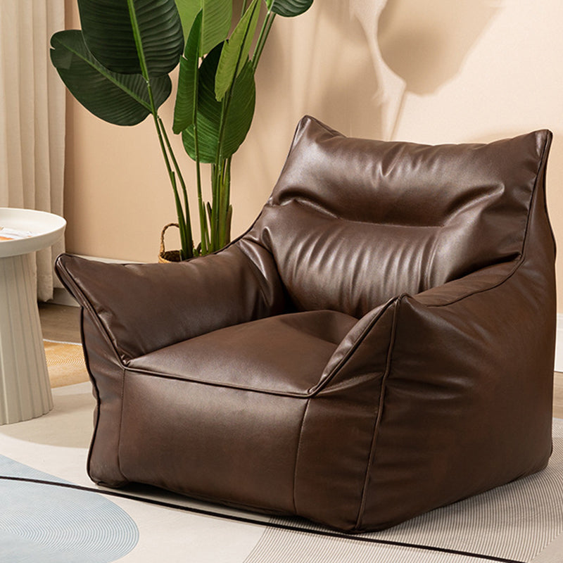 Bonded Leather Lounge Accent Chair with Flared Arms for Living Room Brown Without Ottoman Clearhalo 'Accent Chairs' 'accent_chairs' 'Chairs & Seating' 'furn' 'furn_accent_chairs' 'Furniture' 'Living Room Furniture' 5374097