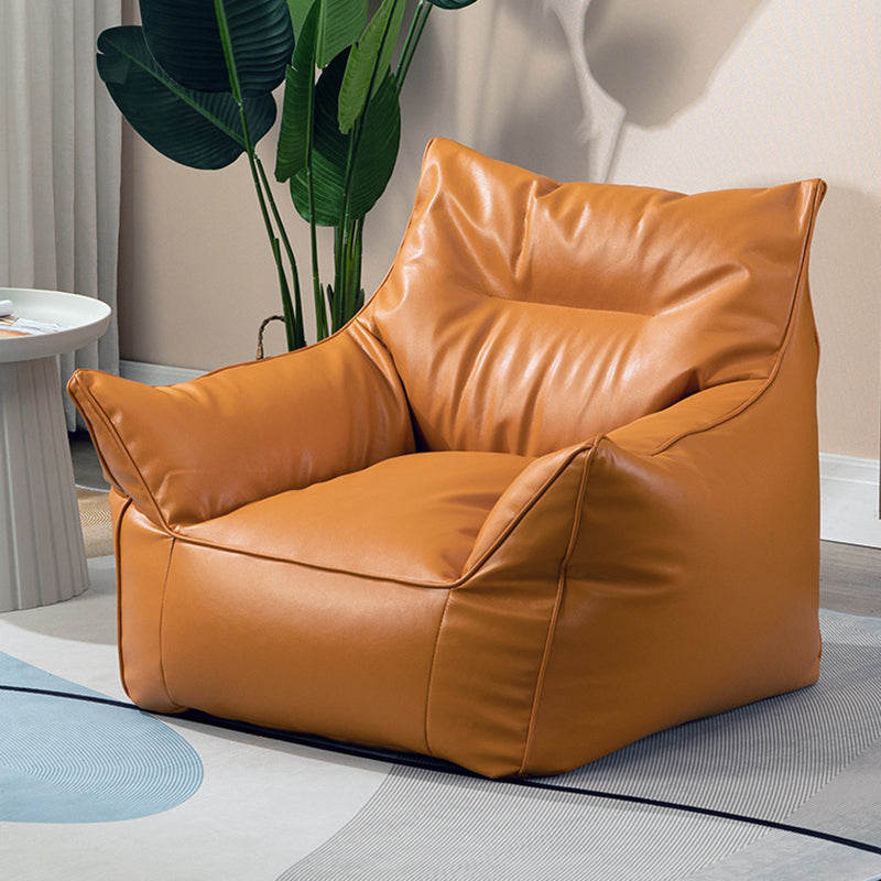 Bonded Leather Lounge Accent Chair with Flared Arms for Living Room Orange Without Ottoman Clearhalo 'Accent Chairs' 'accent_chairs' 'Chairs & Seating' 'furn' 'furn_accent_chairs' 'Furniture' 'Living Room Furniture' 5374100