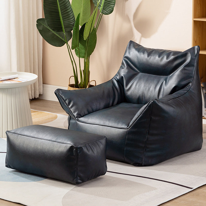 Bonded Leather Lounge Accent Chair with Flared Arms for Living Room Green With Ottoman Clearhalo 'Accent Chairs' 'accent_chairs' 'Chairs & Seating' 'furn' 'furn_accent_chairs' 'Furniture' 'Living Room Furniture' 5374103