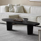 North European Oval Coffee Table Wood Cocktail Table in Black Clearhalo 'Coffee & Accent Tables' 'Coffee Tables' 'coffee_tables' 'furn' 'furn_coffee_tables' 'Furniture' 'Living Room Furniture' 5374174