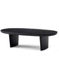 North European Oval Coffee Table Wood Cocktail Table in Black 39"L x 19"W x 16"H Clearhalo 'Coffee & Accent Tables' 'Coffee Tables' 'coffee_tables' 'furn' 'furn_coffee_tables' 'Furniture' 'Living Room Furniture' 5374176