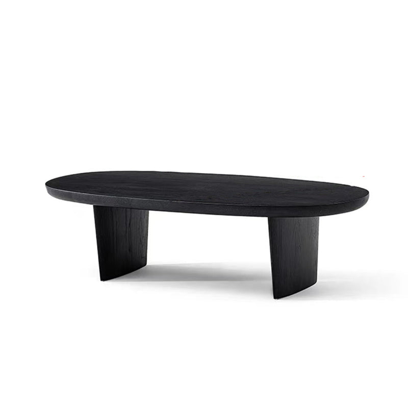 North European Oval Coffee Table Wood Cocktail Table in Black 51"L x 24"W x 16"H Clearhalo 'Coffee & Accent Tables' 'Coffee Tables' 'coffee_tables' 'furn' 'furn_coffee_tables' 'Furniture' 'Living Room Furniture' 5374178