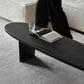 North European Oval Coffee Table Wood Cocktail Table in Black Clearhalo 'Coffee & Accent Tables' 'Coffee Tables' 'coffee_tables' 'furn' 'furn_coffee_tables' 'Furniture' 'Living Room Furniture' 5374184