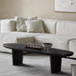 North European Oval Coffee Table Wood Cocktail Table in Black Clearhalo 'Coffee & Accent Tables' 'Coffee Tables' 'coffee_tables' 'furn' 'furn_coffee_tables' 'Furniture' 'Living Room Furniture' 5374187