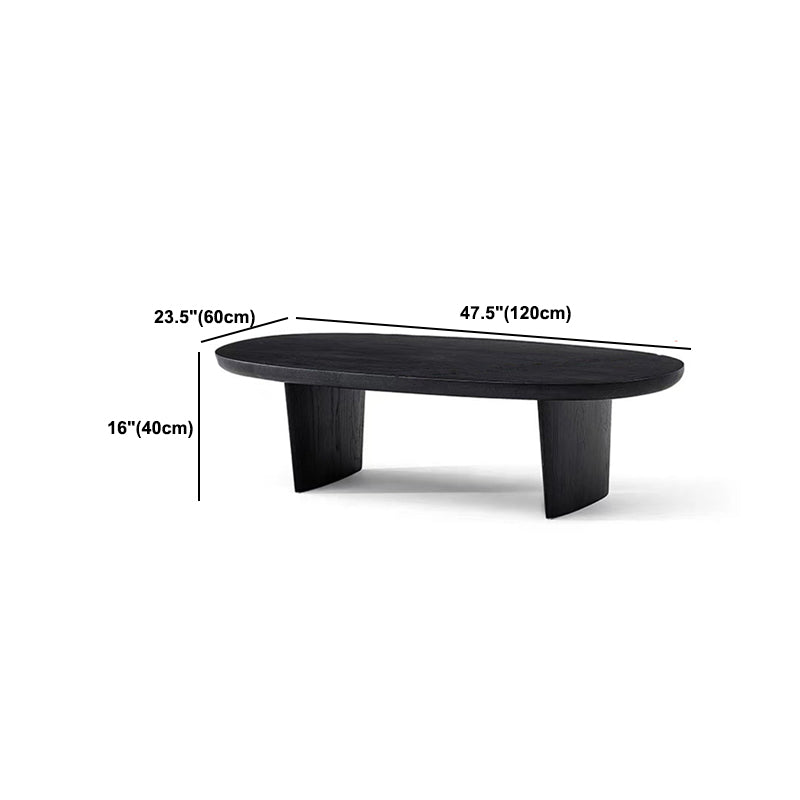 North European Oval Coffee Table Wood Cocktail Table in Black Clearhalo 'Coffee & Accent Tables' 'Coffee Tables' 'coffee_tables' 'furn' 'furn_coffee_tables' 'Furniture' 'Living Room Furniture' 5374190
