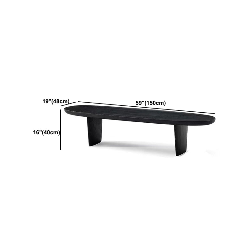 North European Oval Coffee Table Wood Cocktail Table in Black Clearhalo 'Coffee & Accent Tables' 'Coffee Tables' 'coffee_tables' 'furn' 'furn_coffee_tables' 'Furniture' 'Living Room Furniture' 5374192