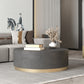 Mid-Century Modern Coffee Table Round Drum Coffee Table in Grey