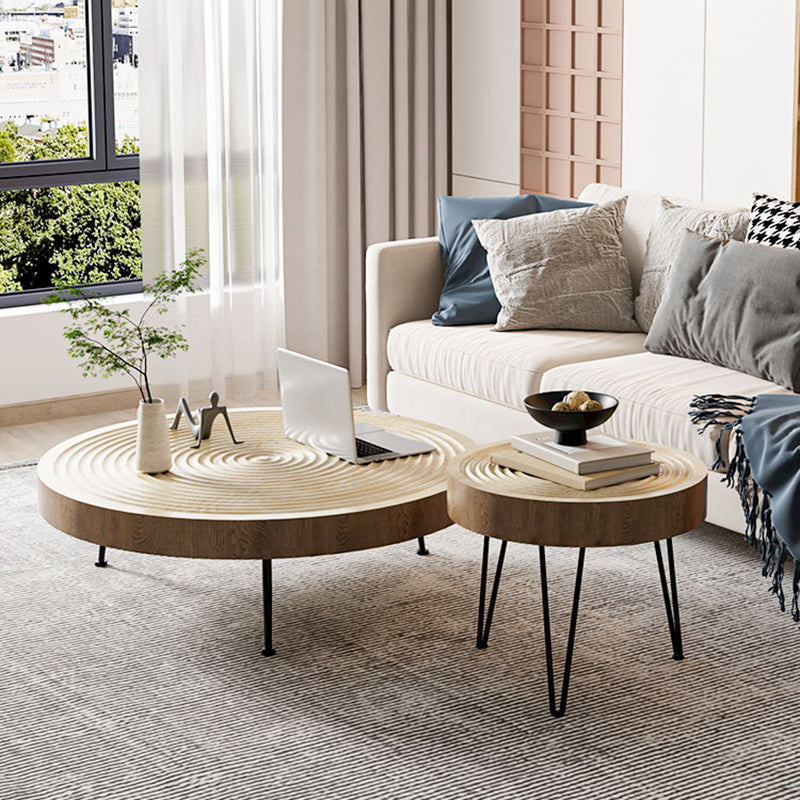 Round Wooden Coffee Table North European 3 Legs Coffee Table Clearhalo 'Coffee & Accent Tables' 'Coffee Tables' 'coffee_tables' 'furn' 'furn_coffee_tables' 'Furniture' 'Living Room Furniture' 5374293