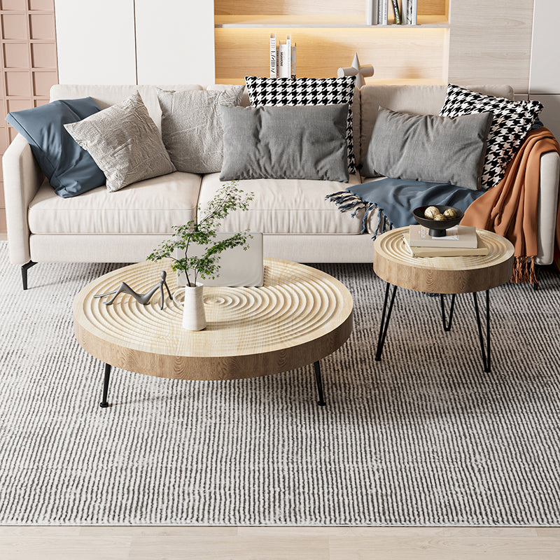Round Wooden Coffee Table North European 3 Legs Coffee Table Clearhalo 'Coffee & Accent Tables' 'Coffee Tables' 'coffee_tables' 'furn' 'furn_coffee_tables' 'Furniture' 'Living Room Furniture' 5374295