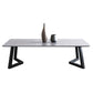 15.7"Tall Steel Sled Base Rectangular Slate Top Coffee Table