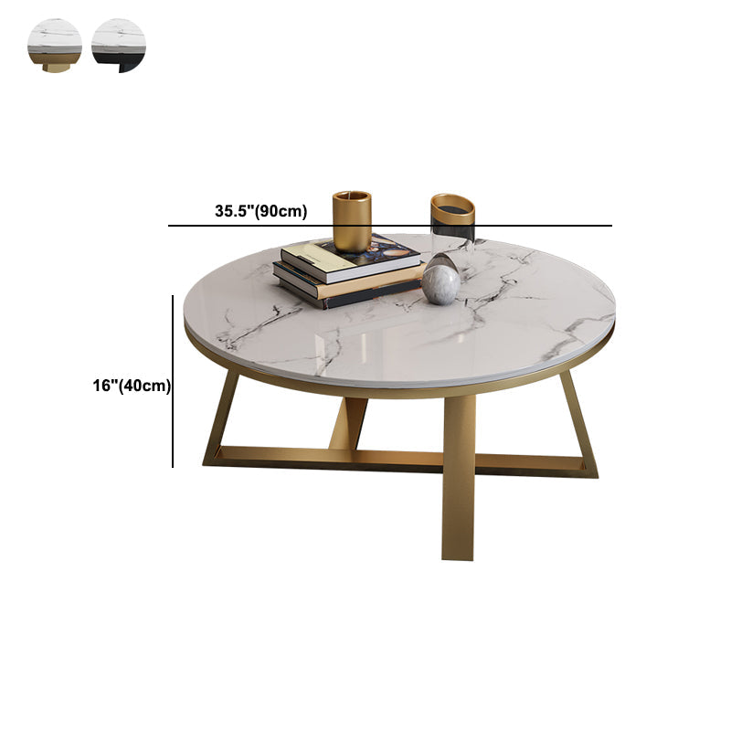 脚のコーヒーテーブルラウンド/楕円形のカクテルテーブルは金/黒い脚
