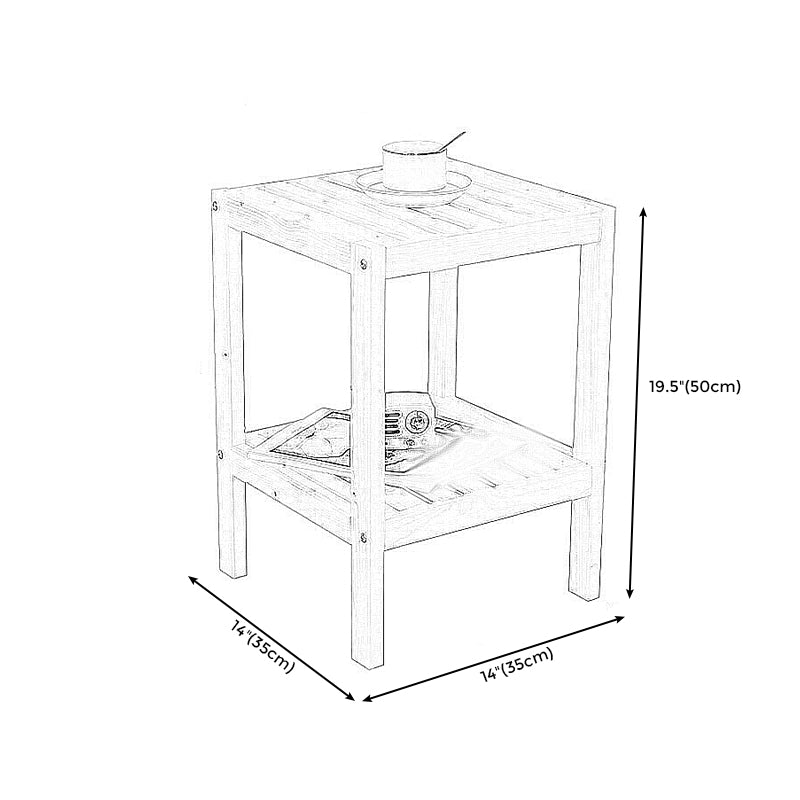 Modern Style Pine with Storage Rack Black/different/wood Color Square Side Table
