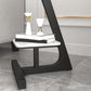 Modern Square Marble Top End Table Two-Tier Side Table with Iron Frame