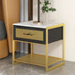 Stone Top Aufbewahrung Nachttisch Metal Night Tisch mit Regalen und Schublade
