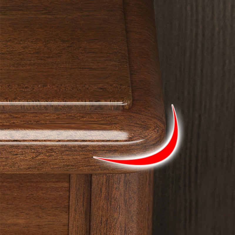 Comodino tradizionale in legno massiccio 20 "tavolo da notte alto con 2 cassetti