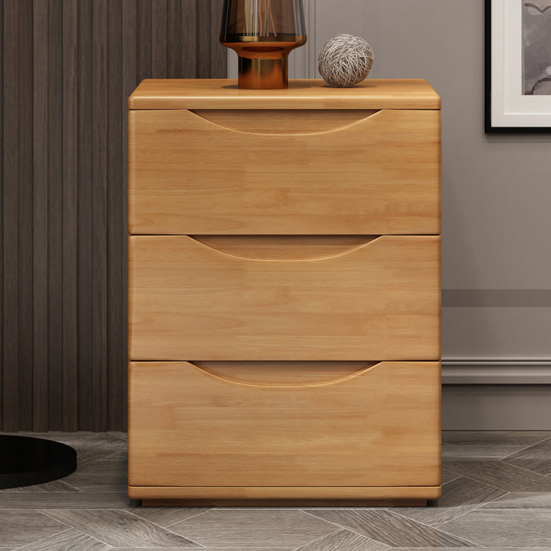 Comodino tradizionale in legno massiccio 23 "tavolino notturno con 3 cassetti