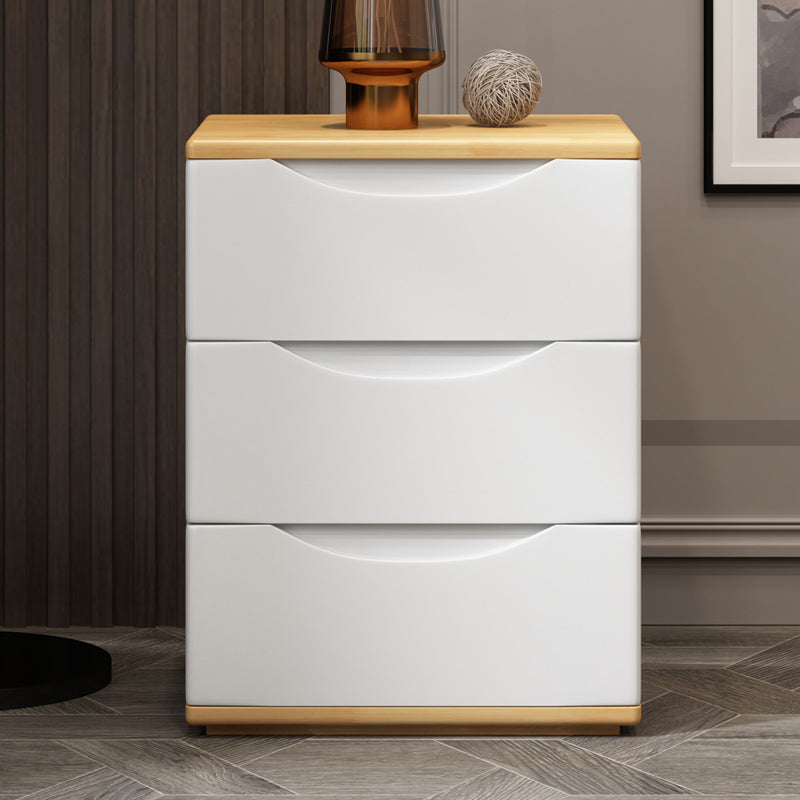 Comodino tradizionale in legno massiccio 23 "tavolino notturno con 3 cassetti