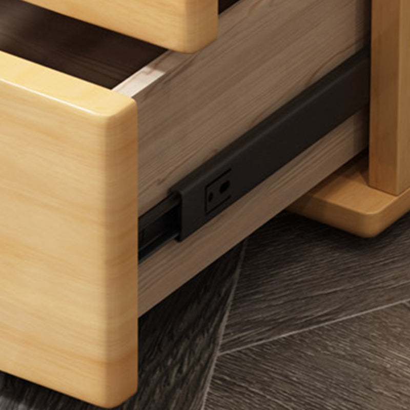 Comodino tradizionale in legno massiccio 23 "tavolino notturno con 3 cassetti