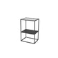 Contemporary Open Storage Nightstand  Metal Night Table with Shelves
