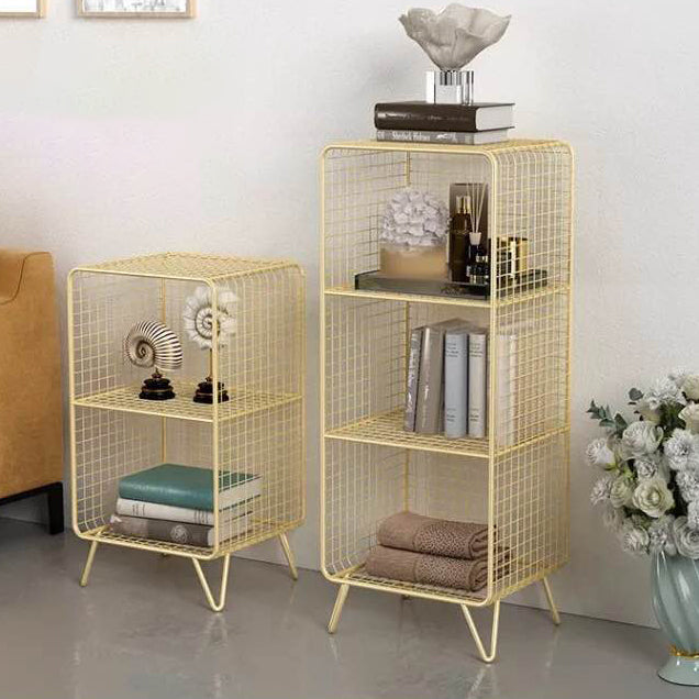 Metal Nightstand with Legs Glam Night Table with Shelves in Silver/Gold/Black Clearhalo 'Bedroom Furniture' 'furn' 'furn_night_stand' 'Furniture' 'night_stand' 'Nightstands' 5374712