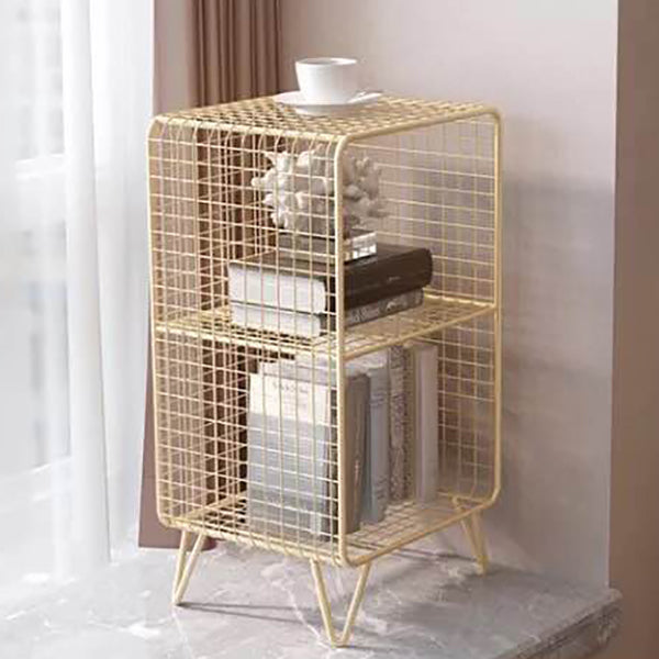 Metal Nightstand with Legs Glam Night Table with Shelves in Silver/Gold/Black Clearhalo 'Bedroom Furniture' 'furn' 'furn_night_stand' 'Furniture' 'night_stand' 'Nightstands' 5374714