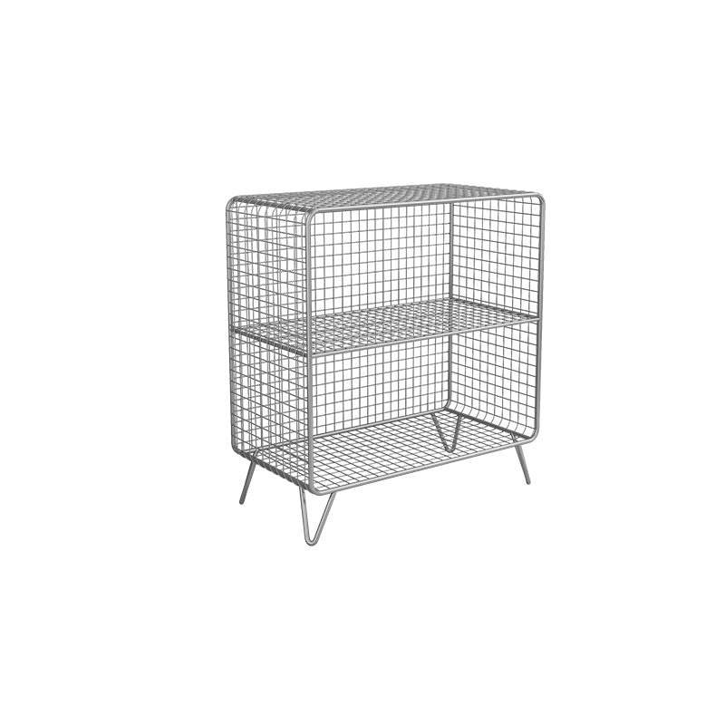 Metal Nightstand with Legs Glam Night Table with Shelves in Silver/Gold/Black Clearhalo 'Bedroom Furniture' 'furn' 'furn_night_stand' 'Furniture' 'night_stand' 'Nightstands' 5374715