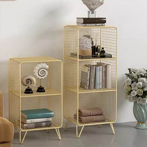 Metal Nightstand with Legs Glam Night Table with Shelves in Silver/Gold/Black Clearhalo 'Bedroom Furniture' 'furn' 'furn_night_stand' 'Furniture' 'night_stand' 'Nightstands' 5374722