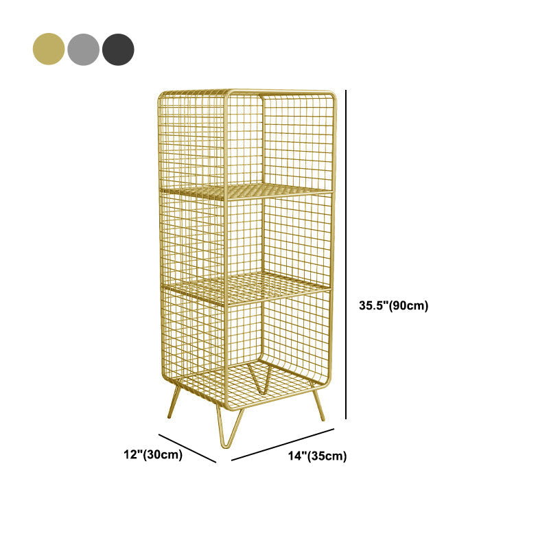 Malicética de metal con patas Mesa nocturna glamorosa con estantes en plata/oro/negro