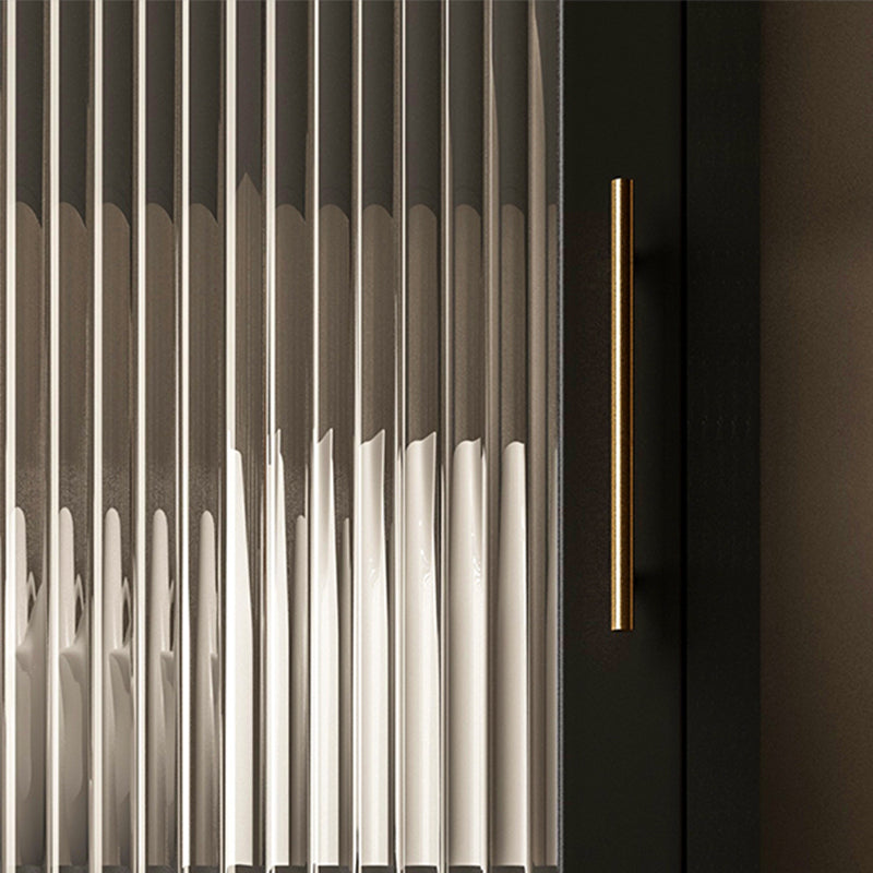 Schwarz/Weiß zwei Regale Nachttischglas moderner 1-Tür-Nachttisch