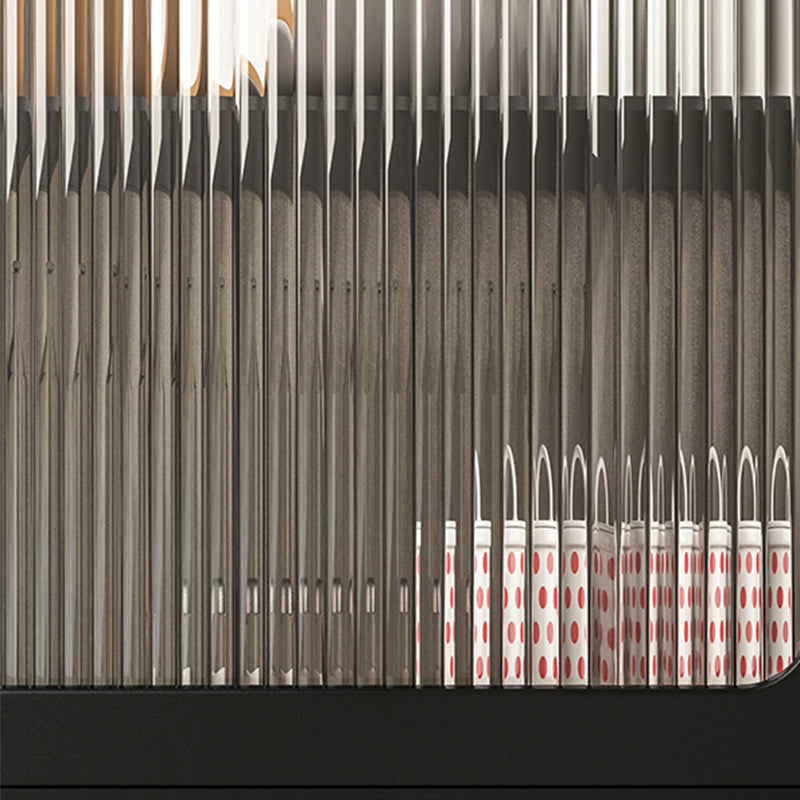 Schwarz/Weiß zwei Regale Nachttischglas moderner 1-Tür-Nachttisch