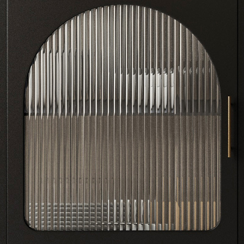 Schwarz/Weiß zwei Regale Nachttischglas moderner 1-Tür-Nachttisch