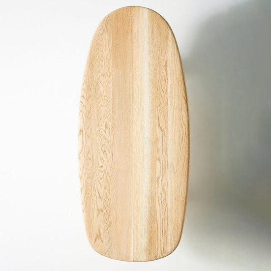 Mesa de café de madera del norte de Europa Mesa de café ovalada para sala de estar