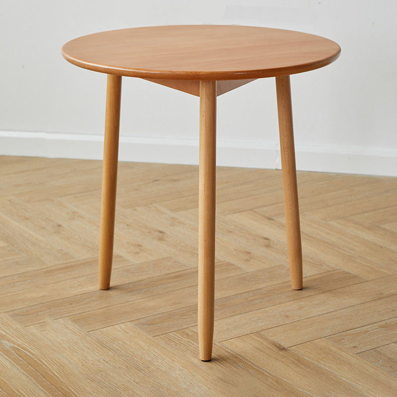 Round Wood Top End Table Tripod Sofa Side End Table in Natural/Brown Clearhalo 'Coffee & Accent Tables' 'End & Side Tables' 'end_side_tables' 'furn' 'furn_end_side_tables' 'Furniture' 'Living Room Furniture' 5374985