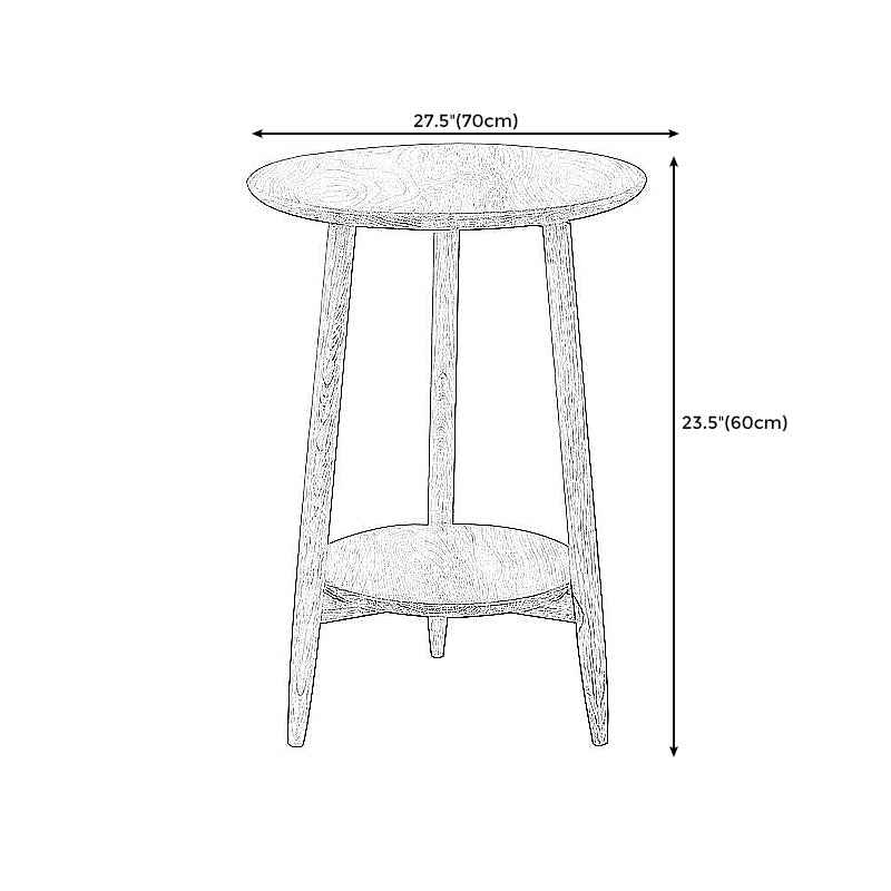 Round Wood Top End Table Tripod Sofa Side End Table in Natural/Brown Clearhalo 'Coffee & Accent Tables' 'End & Side Tables' 'end_side_tables' 'furn' 'furn_end_side_tables' 'Furniture' 'Living Room Furniture' 5374991