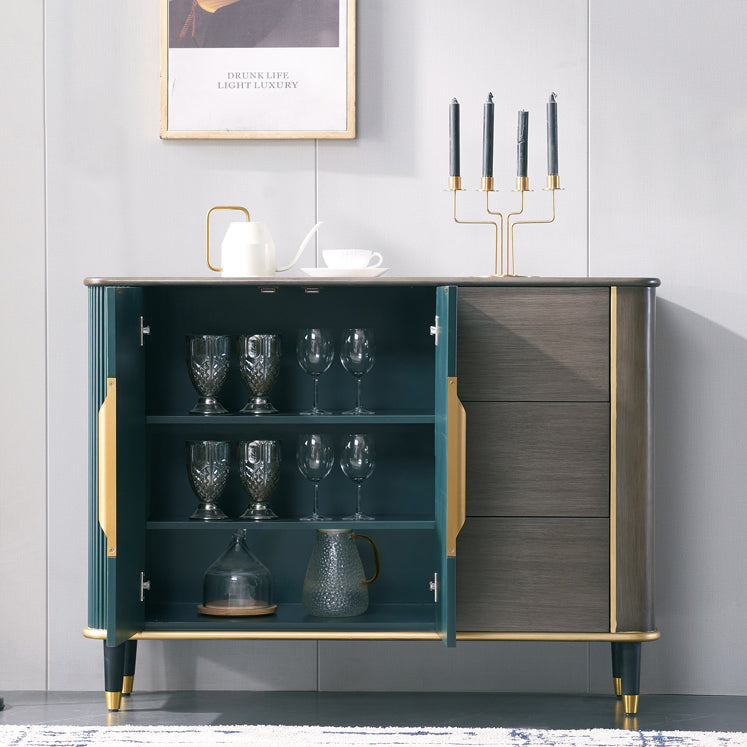 35.43 "H PARABLE PARABLE SERVER DE COMINACIÓN Glam con 3 cajones para la cocina y la sala de estar