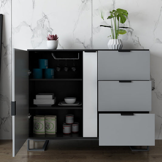 Scaffali di scaffalature regolabili Sideboard da pranzo contemporanea con porta e cassetti