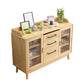 Rubber Wood Dining Server Contemporary Living Room Sideboard with Door 47"L x 16"W x 31"H Natural Clearhalo 'buffet_sideboard' 'Buffets & Sideboards' 'furn' 'furn_buffet_sideboard' 'Furniture' 'Kitchen & Dining Furniture' 5379160