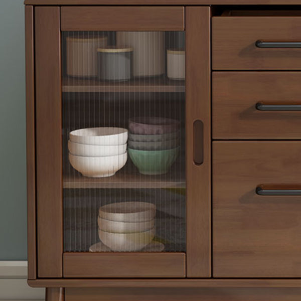 Rubber Wood Dining Server Contemporary Living Room Sideboard with Door Clearhalo 'buffet_sideboard' 'Buffets & Sideboards' 'furn' 'furn_buffet_sideboard' 'Furniture' 'Kitchen & Dining Furniture' 5379162