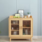 Rubber Wood Dining Server Contemporary Living Room Sideboard with Door 31.5"L x 16"W x 31"H Natural Clearhalo 'buffet_sideboard' 'Buffets & Sideboards' 'furn' 'furn_buffet_sideboard' 'Furniture' 'Kitchen & Dining Furniture' 5379166