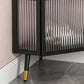 Modern Style Kitchen Server Glass Door Iron Frame Server for Living Room Clearhalo 'buffet_sideboard' 'Buffets & Sideboards' 'furn' 'furn_buffet_sideboard' 'Furniture' 'Kitchen & Dining Furniture' 5379289