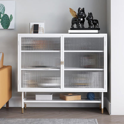 Iron Soggiorno del salotto del salotto mobile moderno server moderno con archiviazione e porta di vetro