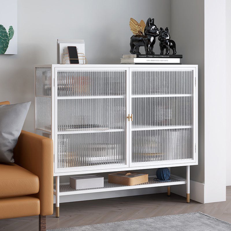 Iron Soggiorno del salotto del salotto mobile moderno server moderno con archiviazione e porta di vetro